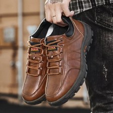 MENS LEATHER SHOES TRAINERS